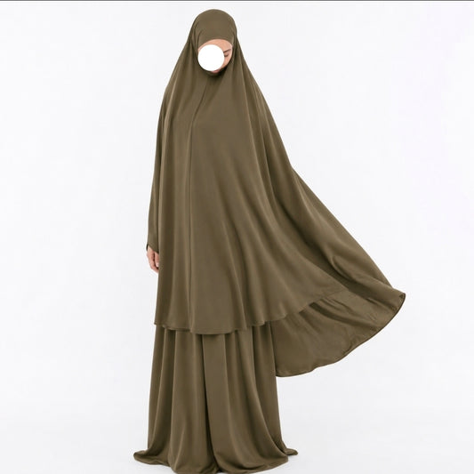 Premium jersey scheenkhimaar + rok - Lush olive green - 2+1 GRATIS