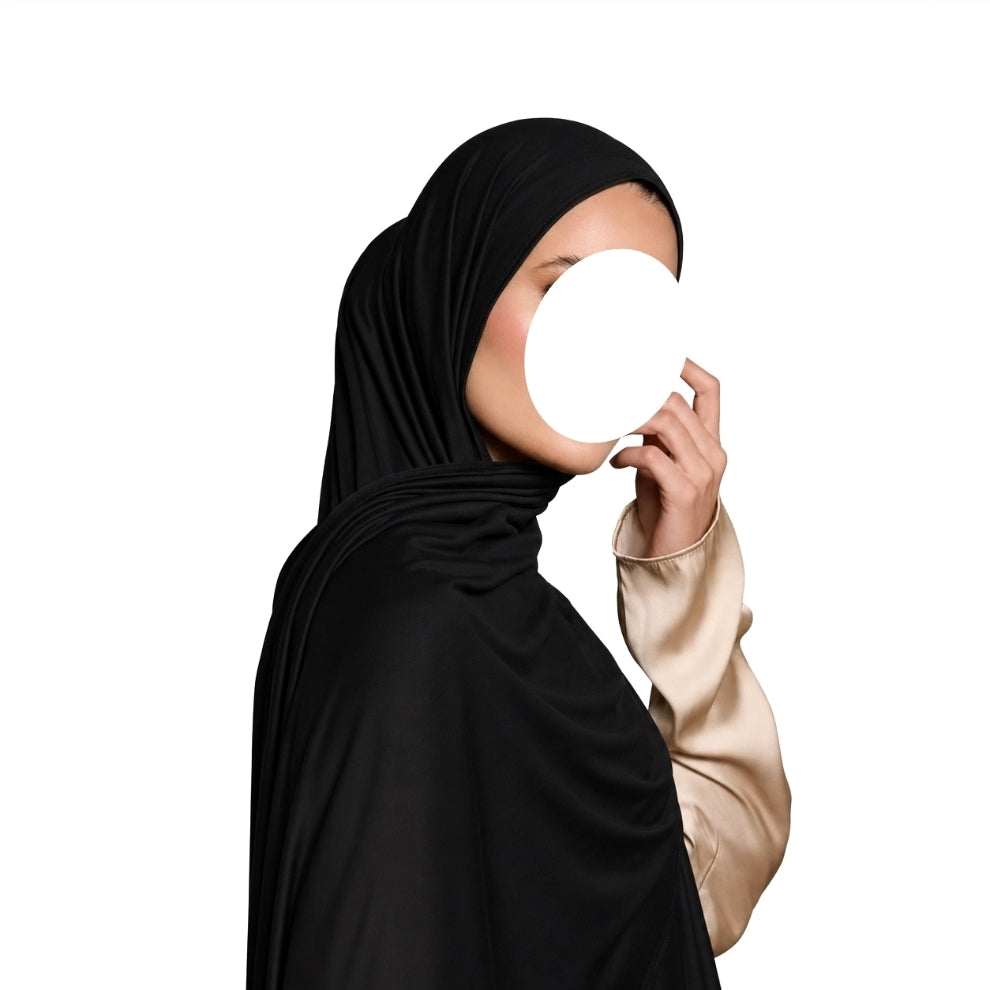 Katoenjersey hijab -180x80 - Black
