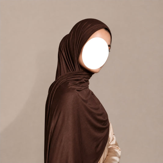 Katoenjersey hijab - 180x80 - Chocolate