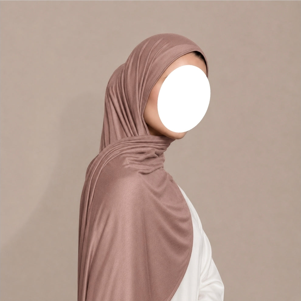 Katoenjersey hijab - 180x80 - Rosewood