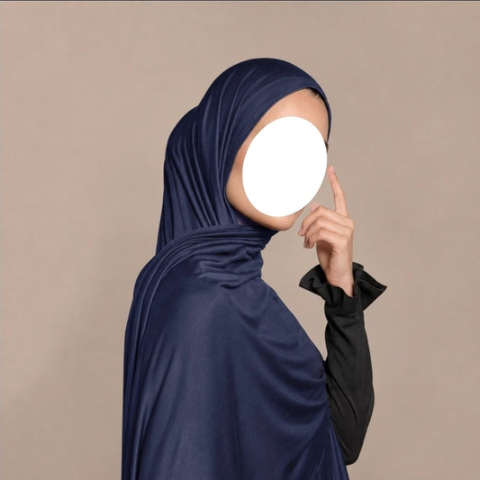 Katoenjersey hijab - 180x80 - Midnight blue