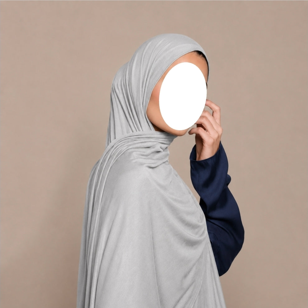 Katoenjersey hijab - 180x80 - Ice grey