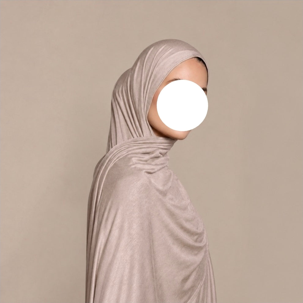 Katoenjersey hijab - 180x80 - Pearl beige