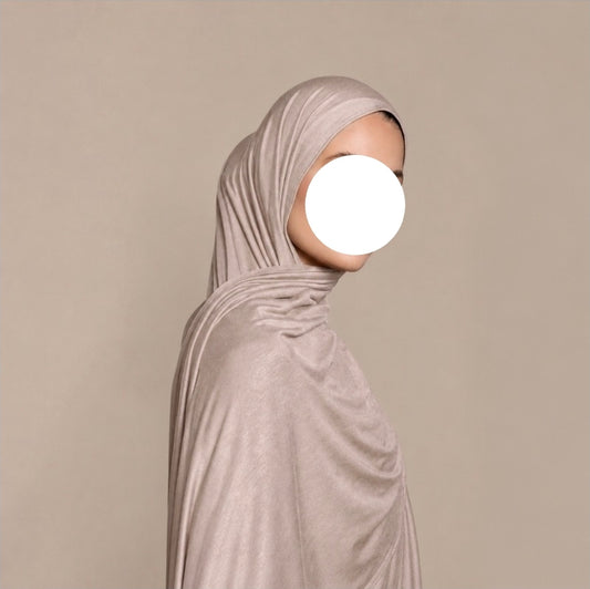 Katoenjersey hijab - 180x80 - Pearl beige