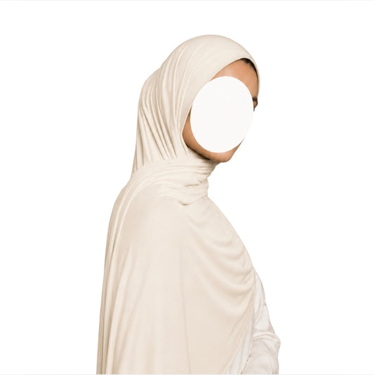 Katoenjersey hijab - 180x80 - Peach creme