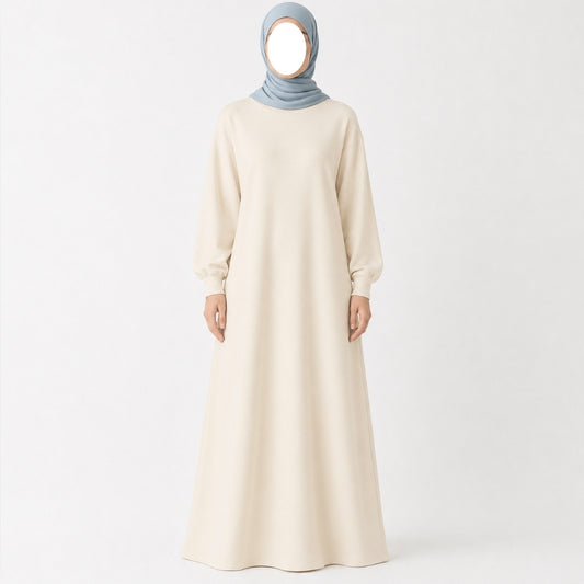 Sweater abaya - Creme beige -100% katoen