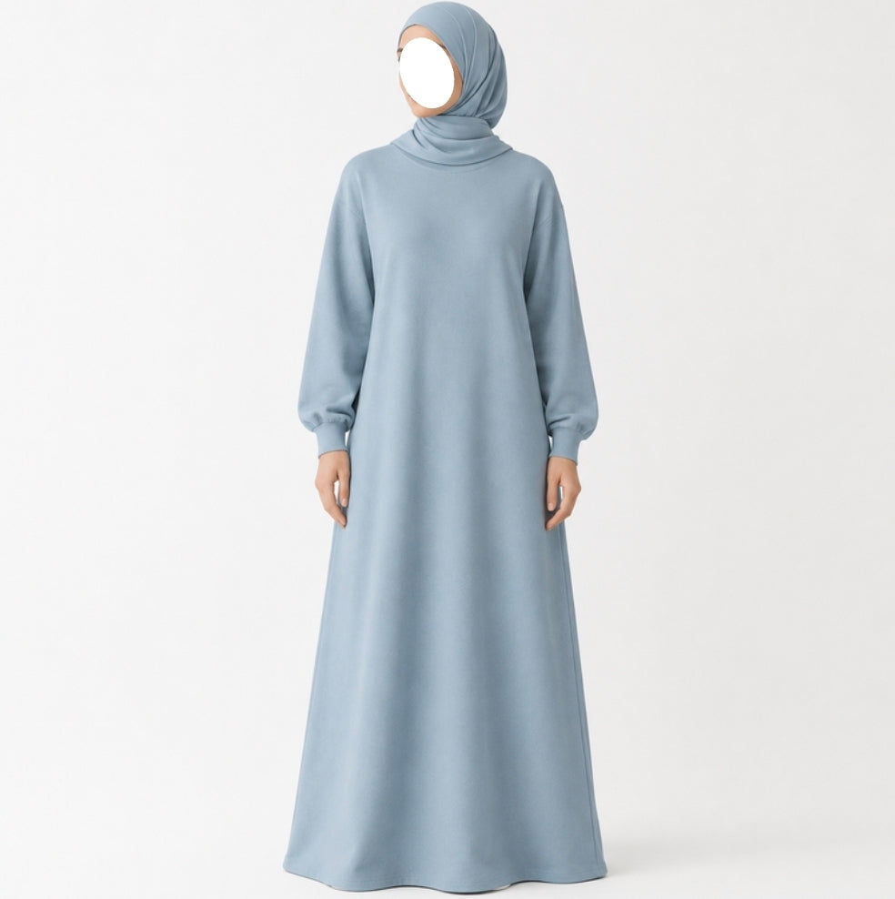 Abaya pull - Bleu Paris - 100% coton