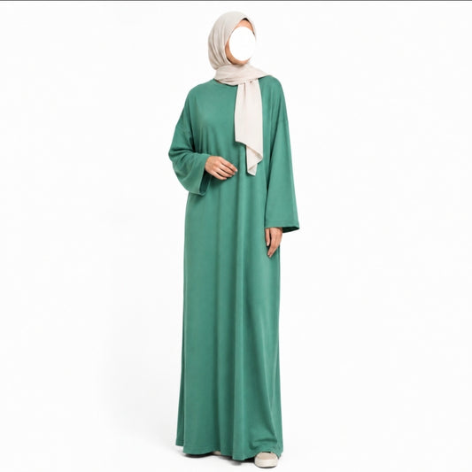 Soft touch - katoenmix abaya - Emerald green