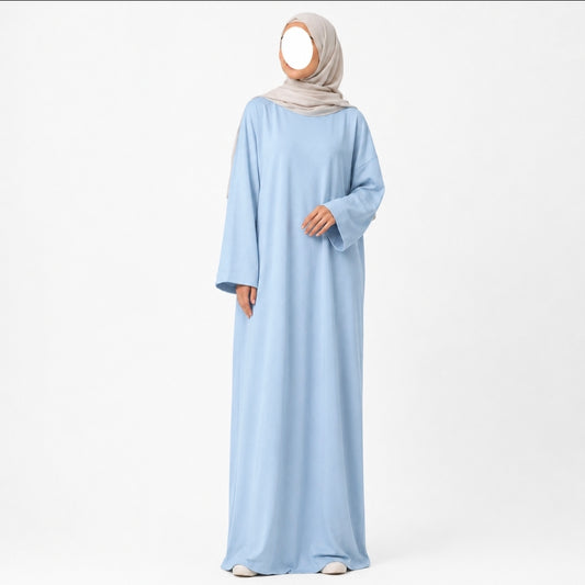 Soft touch - katoenmix abaya - Sky blue