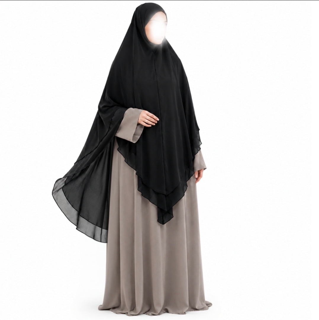 Jemenitisches Royales Schienbein-Khimaar - Schwarz