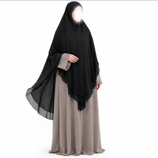Yemeni royal scheen-khimaar - Black - 2+1 GRATIS!