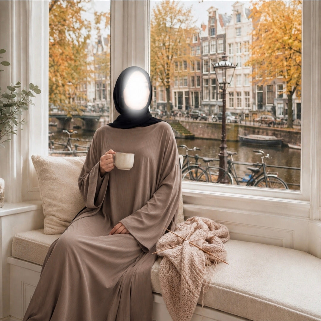 Comfort luxe - Oversized abaya - Katoen/jersey mix