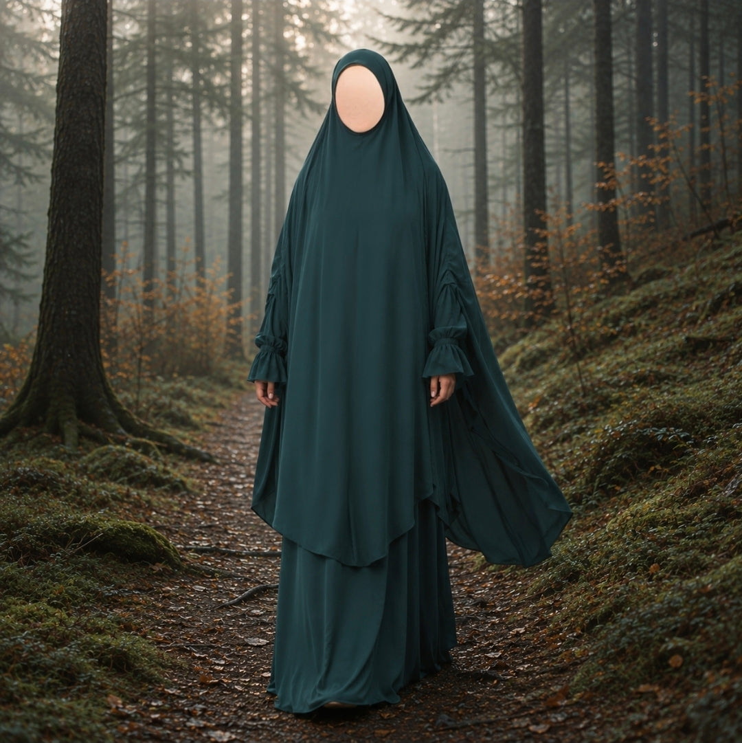 Amber - Abaya & knie khimar set - Misty Dusk