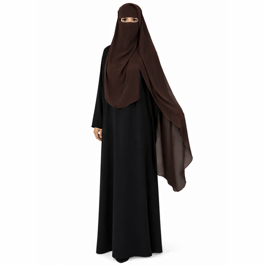 Tahira classic niqab - Dark brown