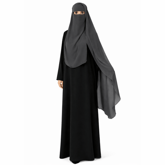 Tahira classic niqab - Dark grey
