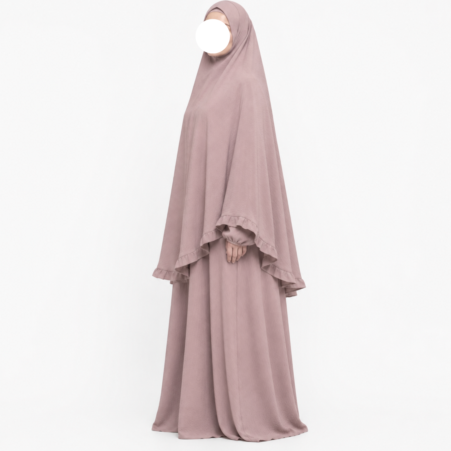 Layan Abaya/Khimar Set – Jazz – Hellrosa – 2+1 GRATIS