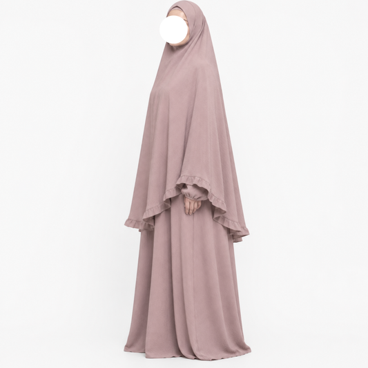 Layan abaya/khimar set - jazz - Light dusty pink