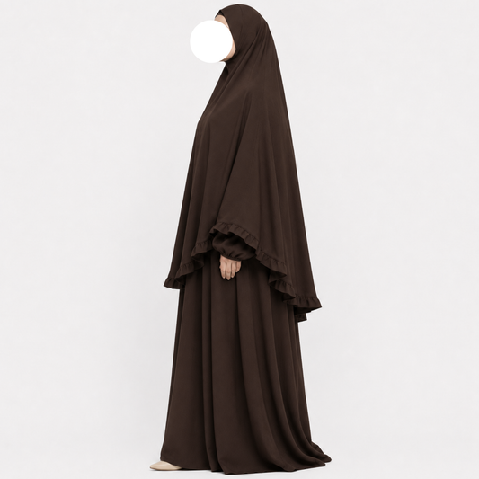 Layan abaya/khimar set - jazz - Espresso
