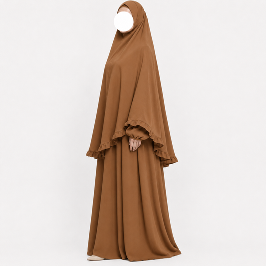 Layan abaya/khimar set - jazz - Cinnamon