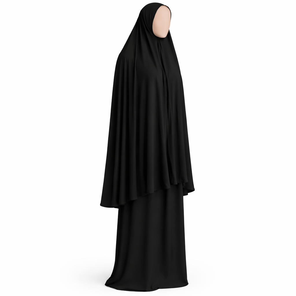 Premium jersey scheenkhimaar + rok -  Black - 2+1 GRATIS