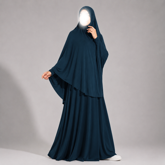 Saamiyah heup khimar & rok set - Premium fine jersey - Deep Teal