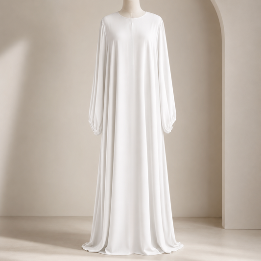 Layan abaya/khimar set - jazz - Pure white