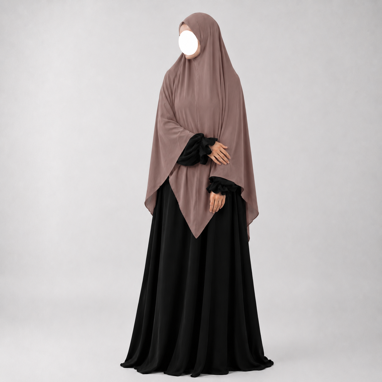 Premium triangle khimaar - tie-back - katoen jersey - Sahara rose
