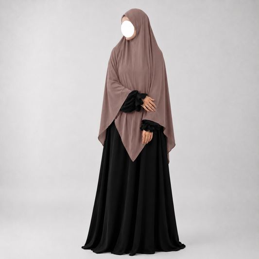 Premium triangle khimaar - tie-back - katoen jersey - Sahara rose
