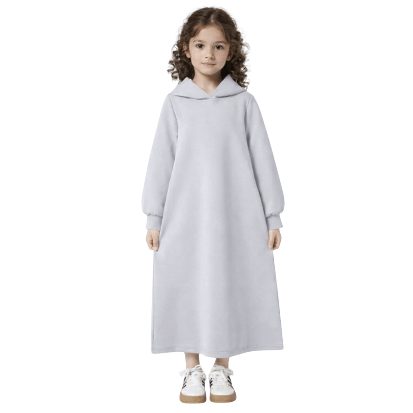 Everyday hoodie abaya - Light grey