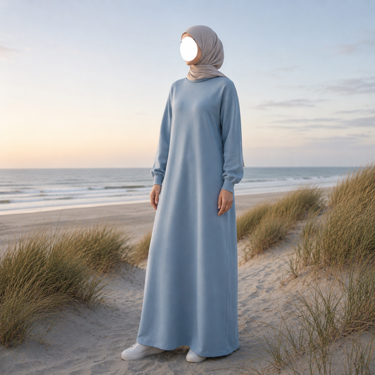 Sweater abaya - Paris blue - 100% katoen