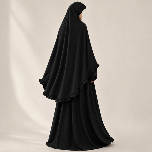 Layan abaya/khimar set - jazz - Black - Laatste setje!