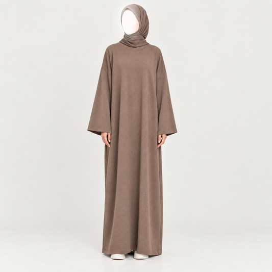 Soft touch - katoenmix abaya - Mocha brown