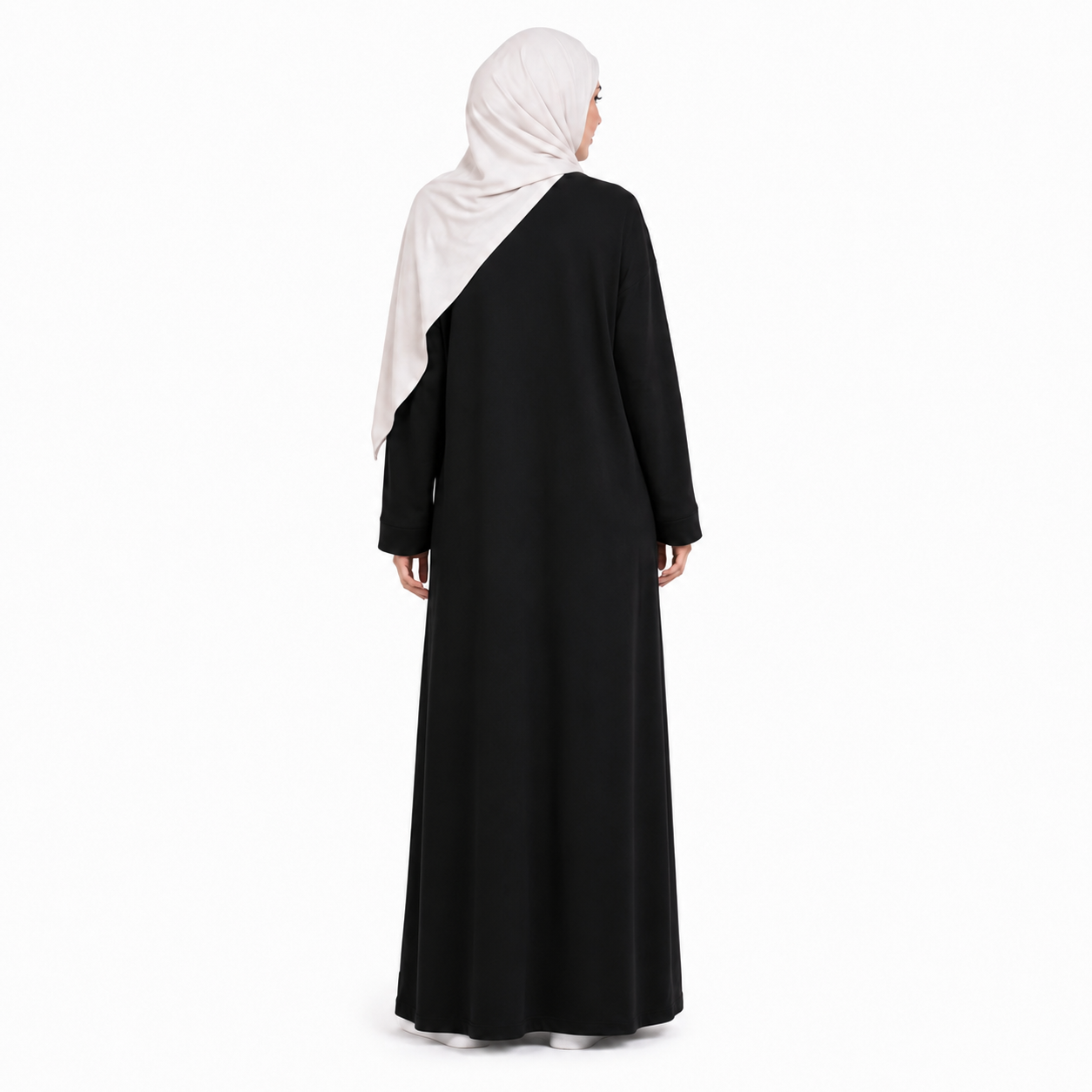 Soft touch - katoenmix abaya - Black