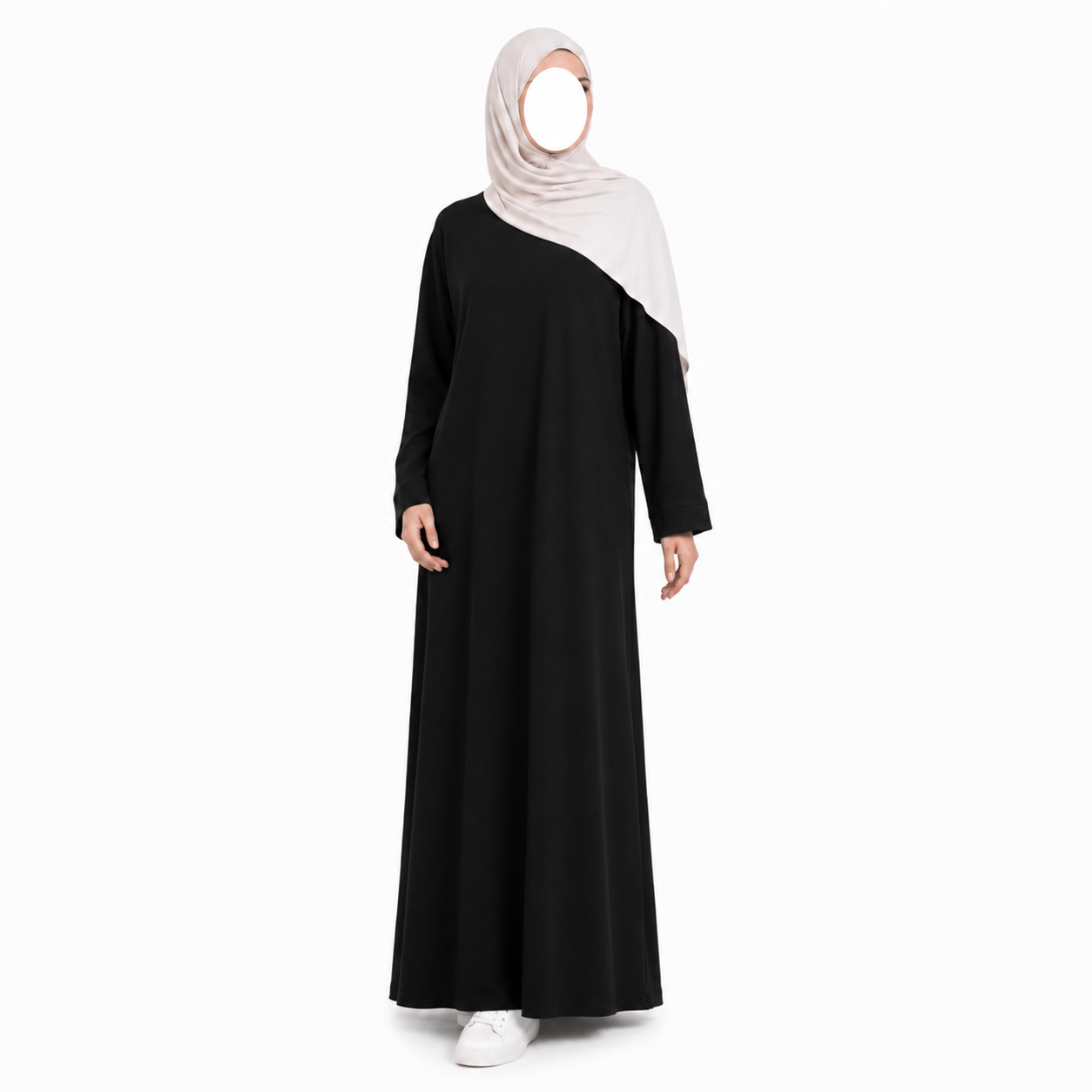 Soft touch - katoenmix abaya - Black
