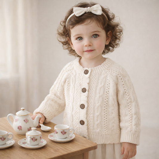 Gebreid vest - katoen - natural white - 20% korting