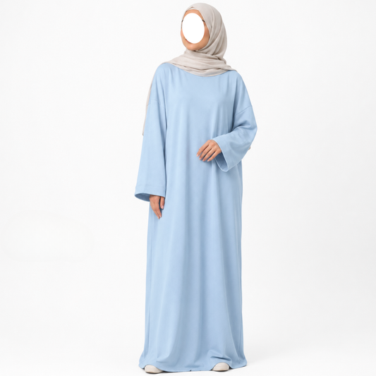 Soft touch - abaya en coton mélangé - Bleu ciel