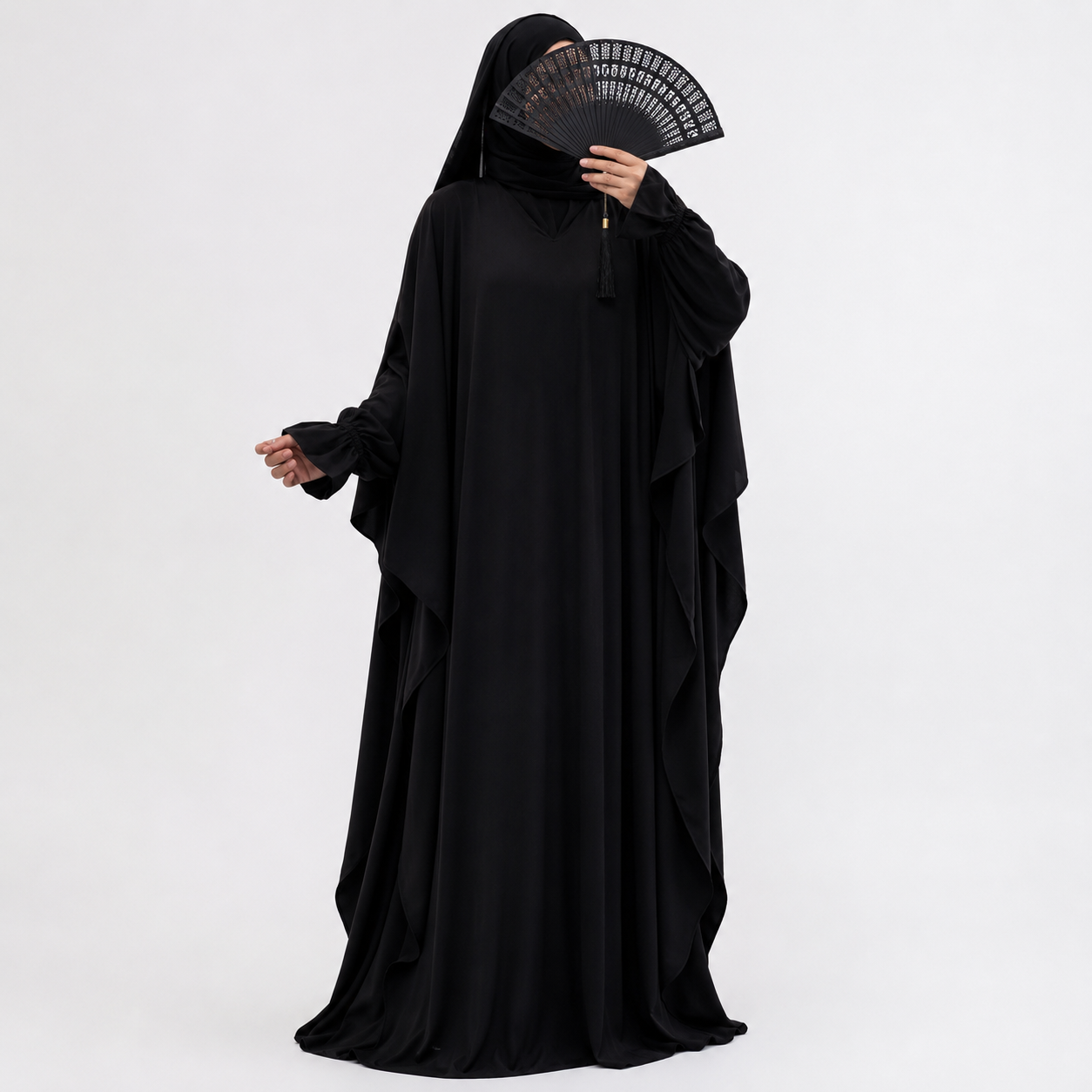Amirah Flow Abaya - Schwarz - 1+1 GRATIS