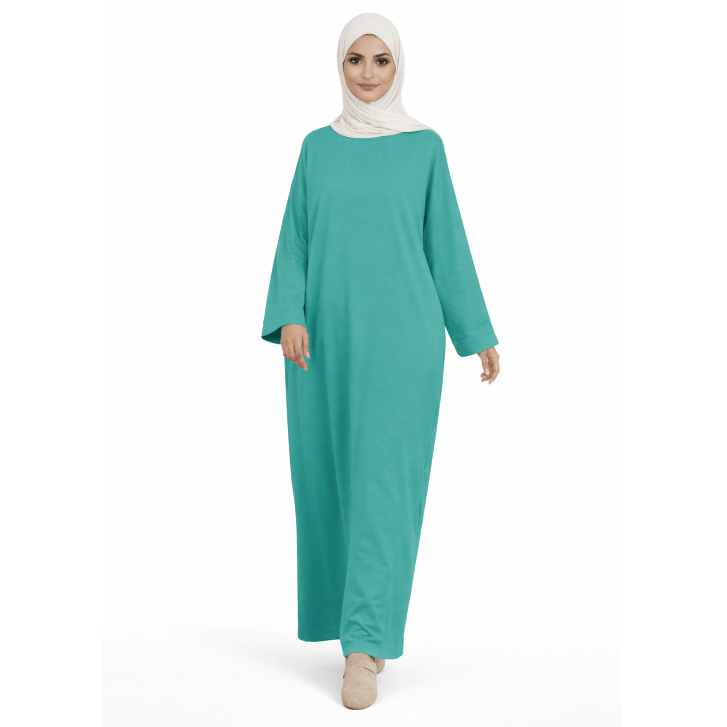 Soft touch abaya - Emerald - 1+1 GRATIS