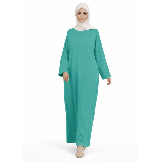 Soft touch abaya - Emerald - 1+1 GRATIS