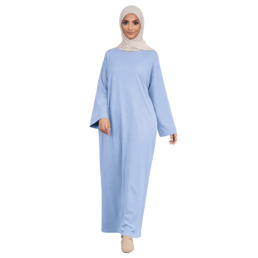 Soft touch abaya - Sky blue - 1+1 GRATIS