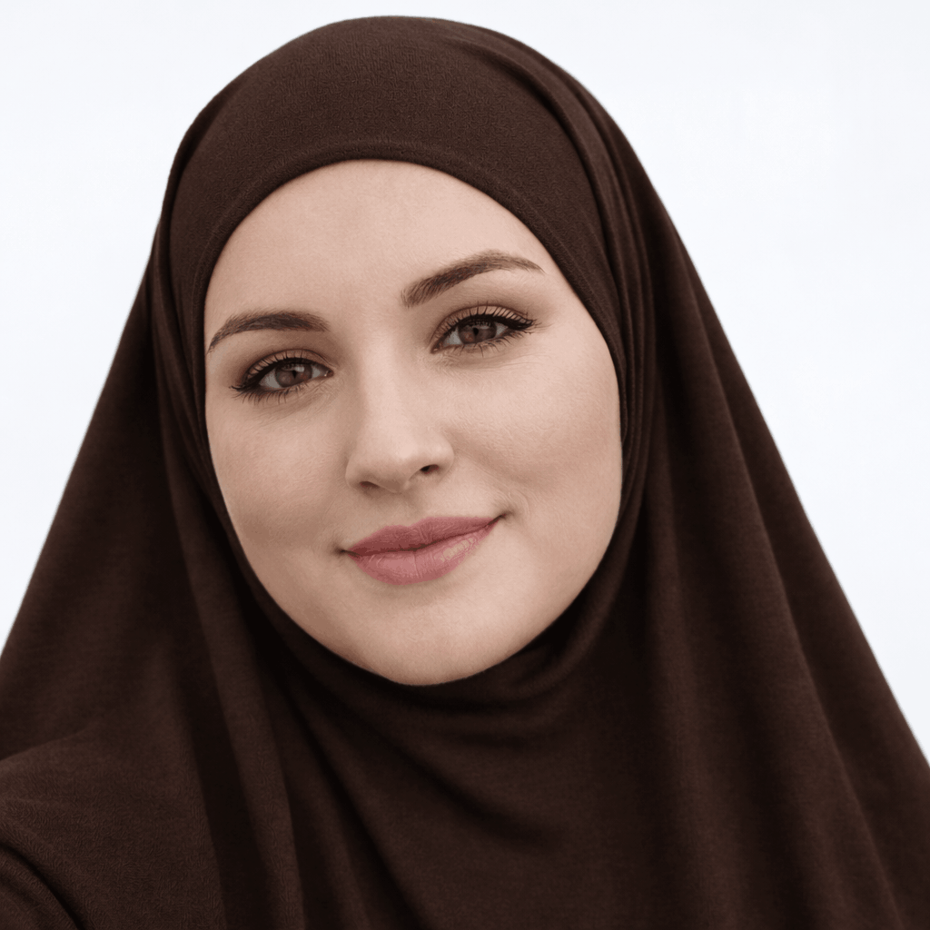 Premium triangle khimaar - tie-back - katoen jersey- Chocolate