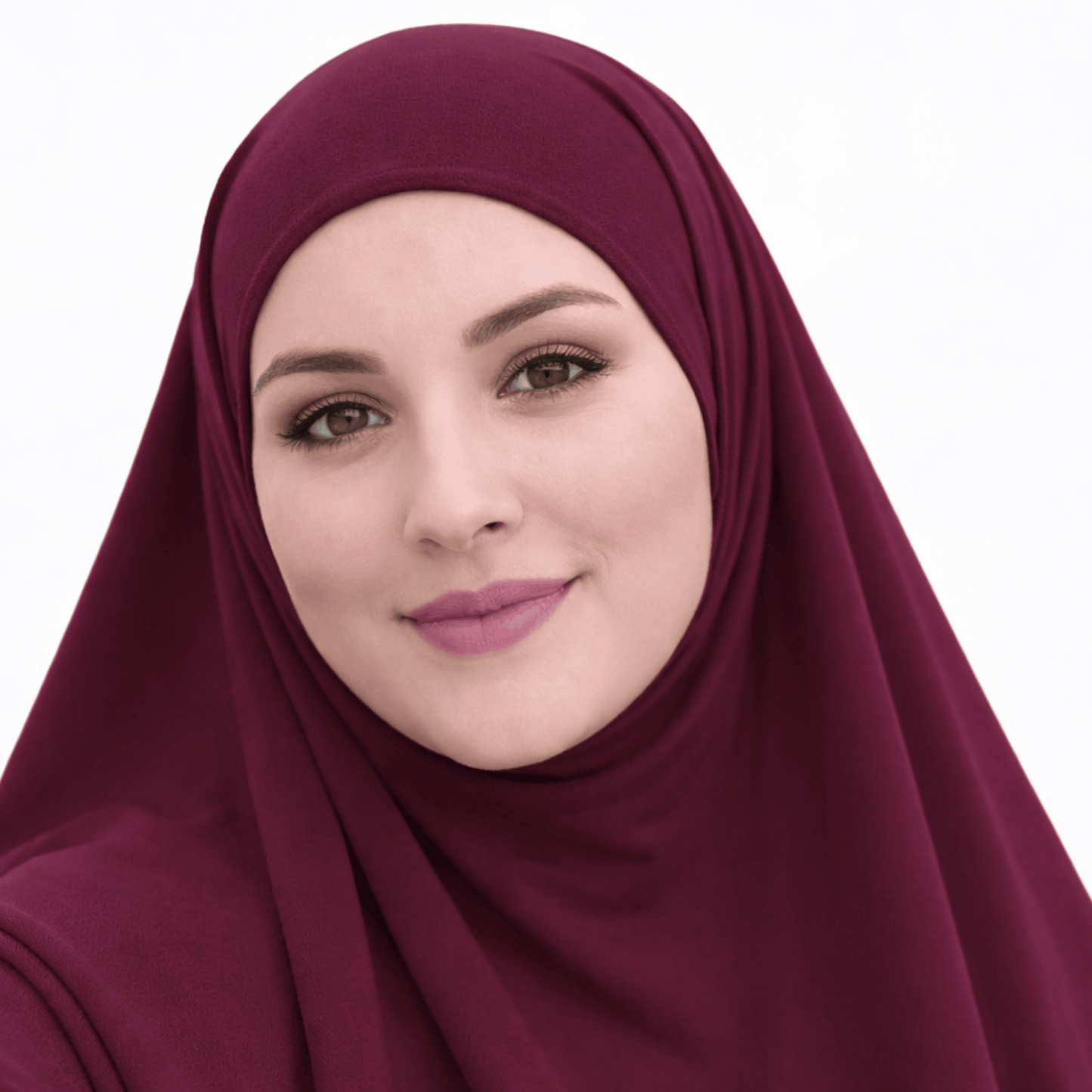 Premium triangle khimaar - tie-back - katoen jersey - Deep berry